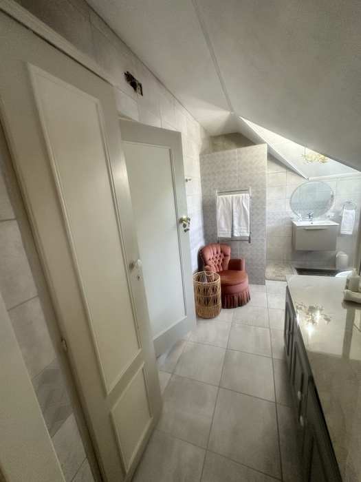 Shared bathroom vanity and mirror
