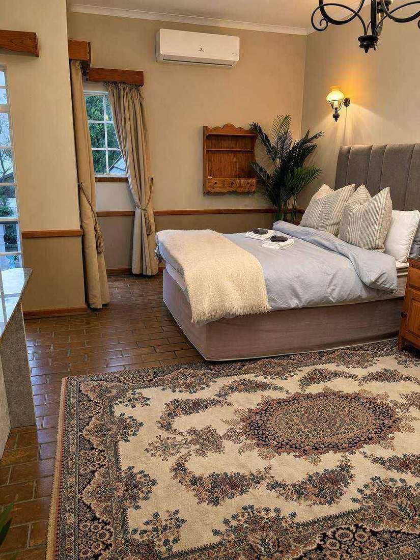Comfortable bed prepared for guests
