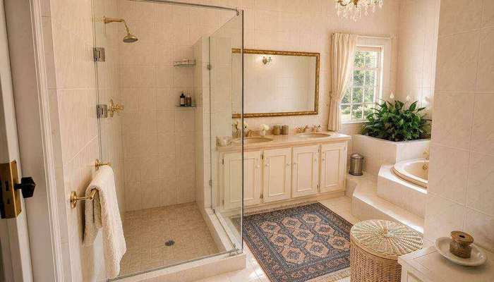 Heritage Suite's large original en-suite bathroom with jacuzzi tub